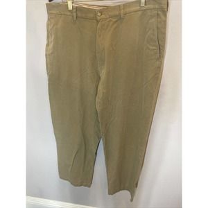 Men's Tan Silk Flat Front Caribbean Casual Pants 38x30